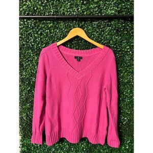 J Jason Wu Womens Sweater Size Medium Textured Stitch Pink Pullover